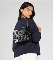 Edgy Quilted Faux Leather Mini Backpack