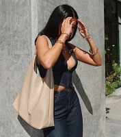 Iconic Moment Faux Leather Slouchy Shoulder Bag