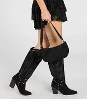 Major Stud Faux Suede Shoulder Bag