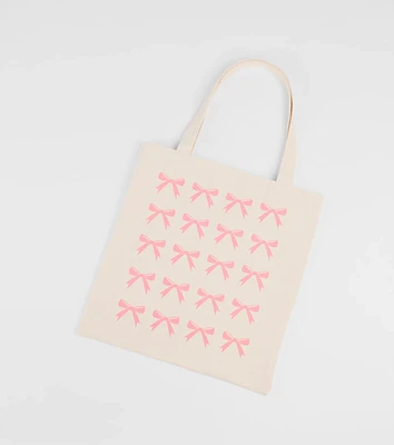 Cute Reputation Bow Graphic Canvas Tote Bag