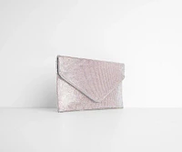 Iridescent Rhinestone Radiance Envelope Clutch