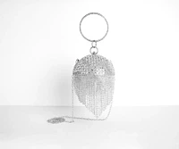 Make The Most Of Tonight Rhinestone Fringe Sphere Clutch