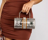 I Get Money Rhinestone Clutch