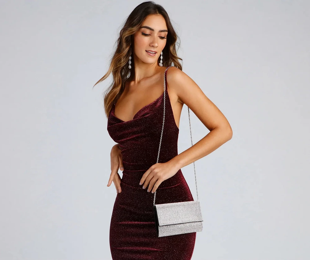 Luxe Glamour Rhinestone Box Clutch