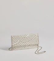 Graceful Luxe Rhinestone And Faux Pearl Clutch