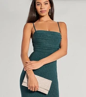 Graceful Luxe Rhinestone And Faux Pearl Clutch
