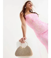 Shine Language Rhinestone Clutch Bag