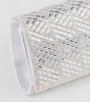 Glam Soiree Rhinestone Baguette Clutch