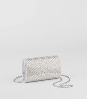 Glam Soiree Rhinestone Baguette Clutch