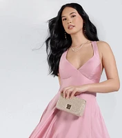 Here For The Party Metallic Crossbody Clutch