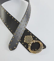 Trendy Flair Studded Faux Leather Belt