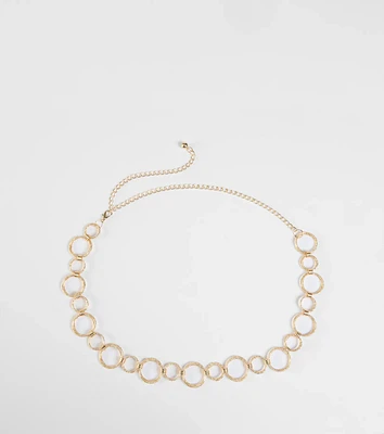 Glow On Rhinestone O-Ring Chain Belt
