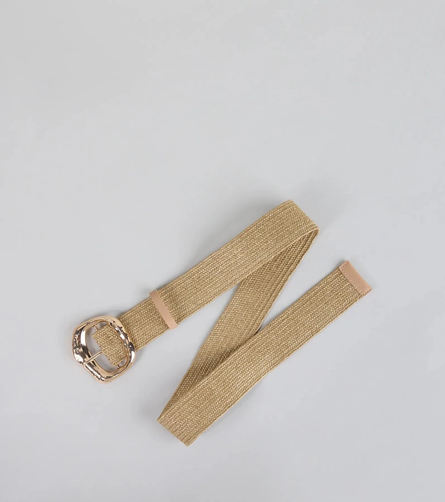 Serving Summer Raffia Stretch Belt