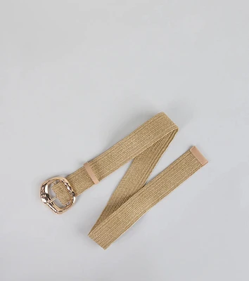 Serving Summer Raffia Stretch Belt