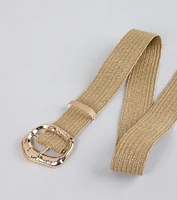 Serving Summer Raffia Stretch Belt