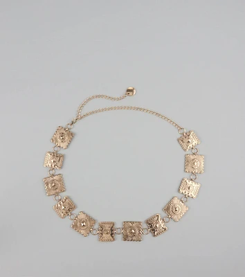 Stand Out At Sundown Concho Chain Belt