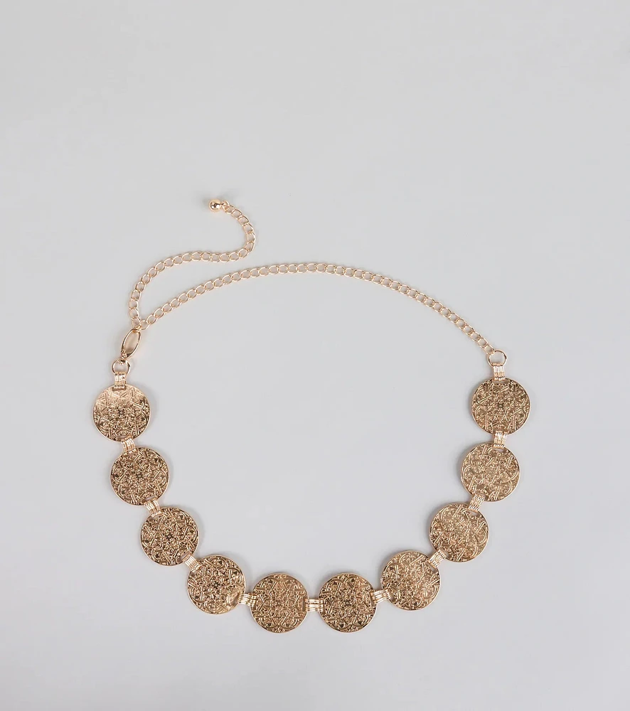Moving Freely Medallion Chain Belt
