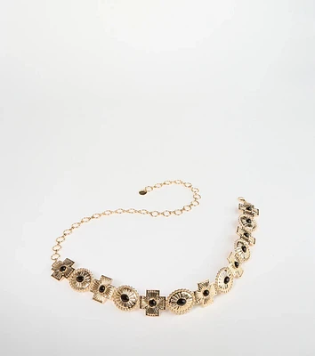 Boho Sleek Cross Concho Chain Belt