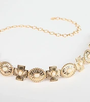Boho Sleek Cross Concho Chain Belt