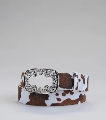 Moo Mood Cow Print Belt