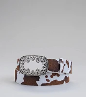 Moo Mood Cow Print Belt