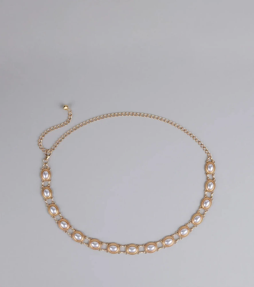 Glam Intentions Pearl Chain Belt