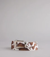 Rodeo Time Cow Print Belt