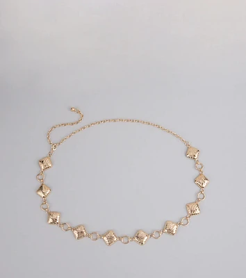 Square Up Textured Chain Belt