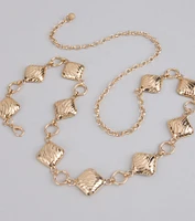 Square Up Textured Chain Belt
