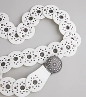 Boho Era Studded Faux Leather Medallion Belt