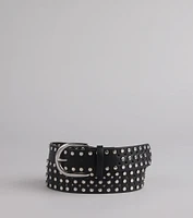Elevated Edgy Studded Faux Leather Belt