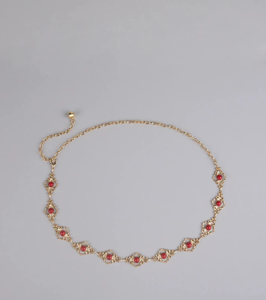 Pretty Please Dainty Stone Chain Belt