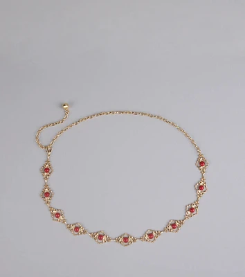Pretty Please Dainty Stone Chain Belt