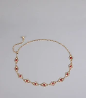 Pretty Please Dainty Stone Chain Belt