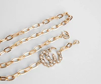 Ur A Gem Rhinestone Chain Link Belt