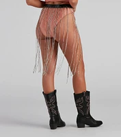 Festive Babe Rhinestone Fringe Belt