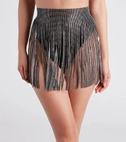 Festival Glam Rhinestone Fringe Belt
