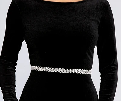 Looped Rhinestones Belt