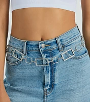 Amp Up The Glam Rhinestone Chain Belt