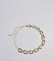 Boldly Chic Abstract Hammered Metal Chain Belt