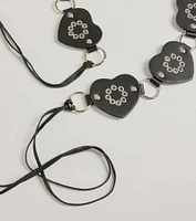 So Loved Faux Leather Heart Medallion Belt
