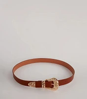 Let's Ride Western Faux Leather Belt