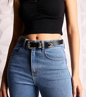 Cute Meets Country Western Faux Leather Belt