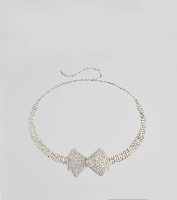 Sealed In Luxe Rhinestone Bow Belt