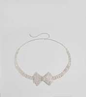 Sealed In Luxe Rhinestone Bow Belt