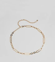 Chic Muse Paper Clip Metal Chain Belt