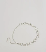 Glow On Rhinestone O-Ring Chain Belt