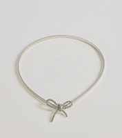Gleaming Chic Rhinestone Bow Metal Coil Belt