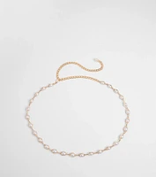 Oh-So-Chic Faux Pearl Chain Belt