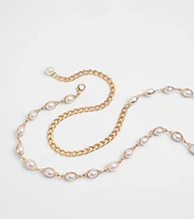 Oh-So-Chic Faux Pearl Chain Belt